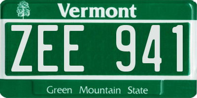 VT license plate ZEE941