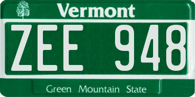 VT license plate ZEE948