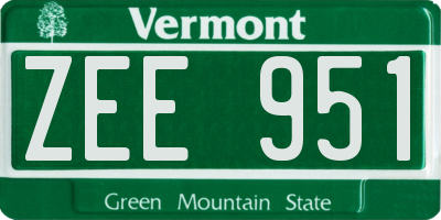 VT license plate ZEE951
