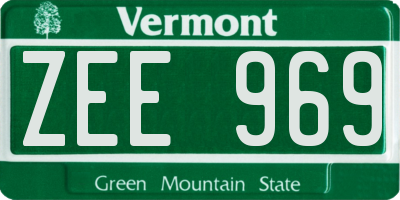 VT license plate ZEE969