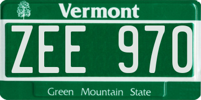 VT license plate ZEE970