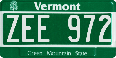 VT license plate ZEE972