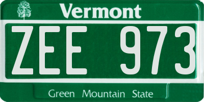 VT license plate ZEE973