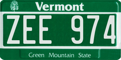VT license plate ZEE974