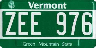 VT license plate ZEE976