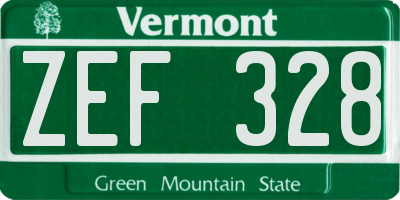 VT license plate ZEF328