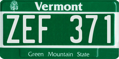 VT license plate ZEF371