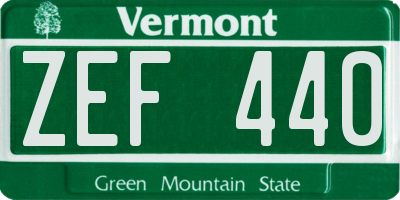 VT license plate ZEF440