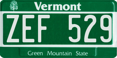 VT license plate ZEF529