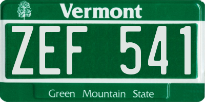 VT license plate ZEF541