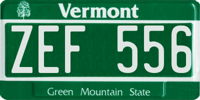 VT license plate ZEF556