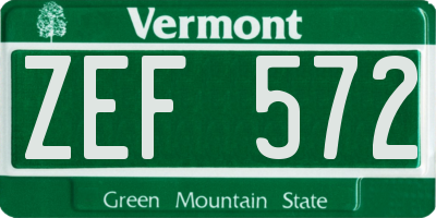 VT license plate ZEF572
