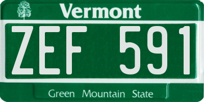 VT license plate ZEF591