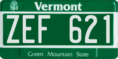VT license plate ZEF621