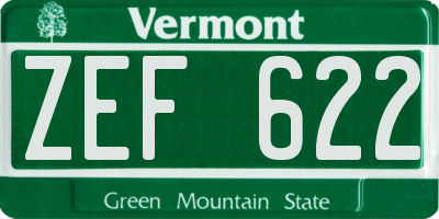 VT license plate ZEF622