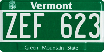 VT license plate ZEF623