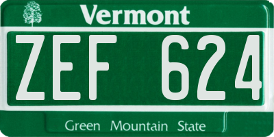 VT license plate ZEF624