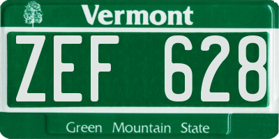 VT license plate ZEF628