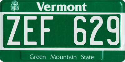 VT license plate ZEF629