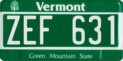 VT license plate ZEF631