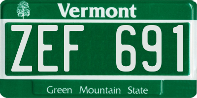 VT license plate ZEF691