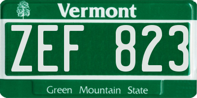 VT license plate ZEF823