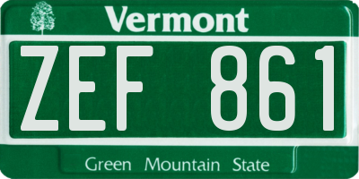 VT license plate ZEF861