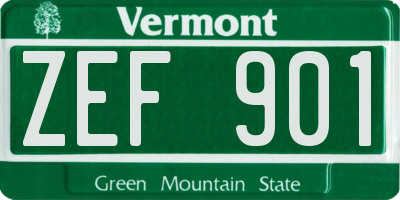 VT license plate ZEF901