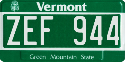 VT license plate ZEF944