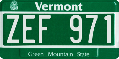 VT license plate ZEF971