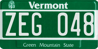 VT license plate ZEG048