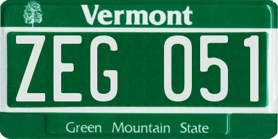 VT license plate ZEG051