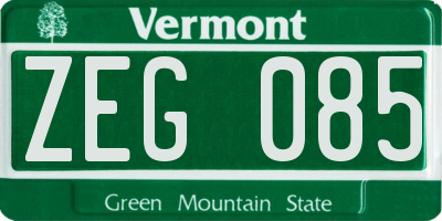 VT license plate ZEG085