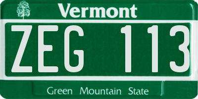 VT license plate ZEG113