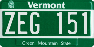 VT license plate ZEG151
