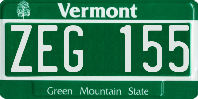 VT license plate ZEG155