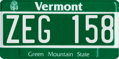 VT license plate ZEG158