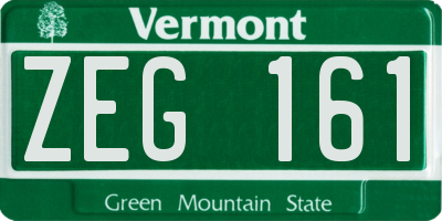 VT license plate ZEG161