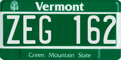 VT license plate ZEG162
