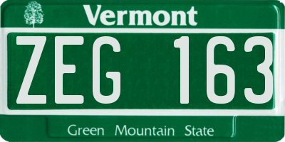 VT license plate ZEG163