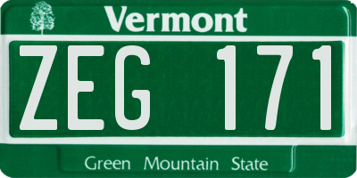 VT license plate ZEG171