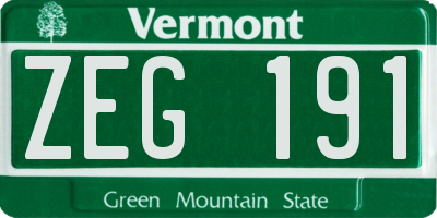 VT license plate ZEG191