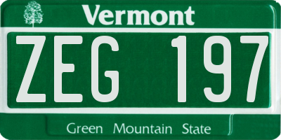 VT license plate ZEG197
