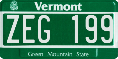 VT license plate ZEG199