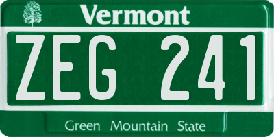 VT license plate ZEG241