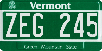 VT license plate ZEG245