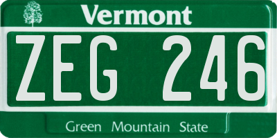 VT license plate ZEG246