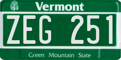 VT license plate ZEG251