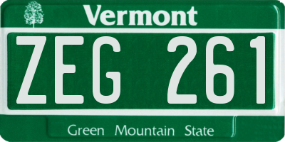 VT license plate ZEG261