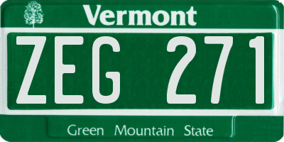 VT license plate ZEG271